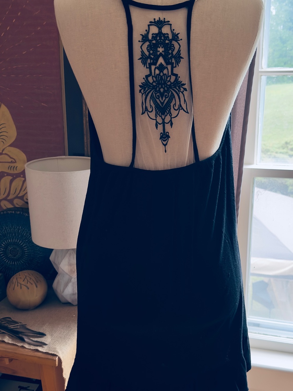 Three Bird Nest Black Sleeveless Tunic with Open Back